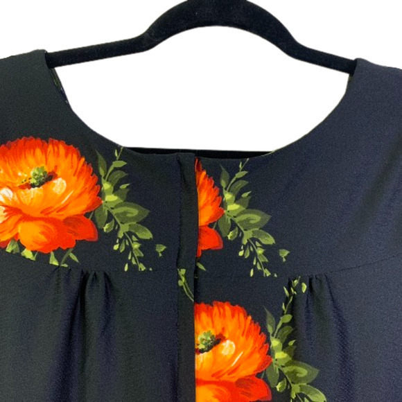 TROPICANA Vintage Black Floral Hawaiian Mumu Dress‎ - Picture 10 of 13